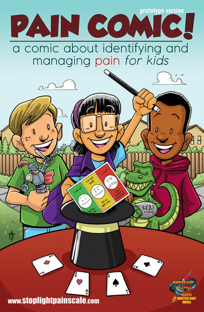 Cover of the comic book with three children from the story.